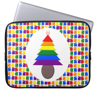 Lesbians Rainbow Weihnachtsbaum und Geschenke Laptopschutzhülle