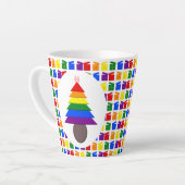 Lesbians Rainbow Weihnachtsbaum und Geschenke Milchtasse (Linke Ecke)