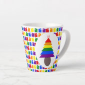 Lesbians Rainbow Weihnachtsbaum und Geschenke Milchtasse (Rechte Ecke)