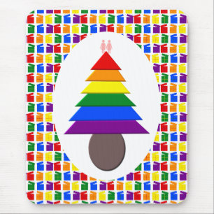 Lesbians Rainbow Weihnachtsbaum und Geschenke Mousepad