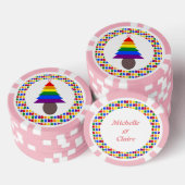 Lesbians Rainbow Weihnachtsbaum und Geschenke Pokerchips (Stapel)