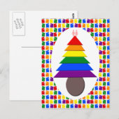 Lesbians Rainbow Weihnachtsbaum und Geschenke Postkarte (Vorne/Hinten)