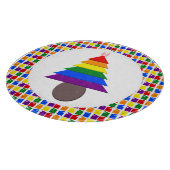 Lesbians Rainbow Weihnachtsbaum und Geschenke Schneidebrett (Ecke)