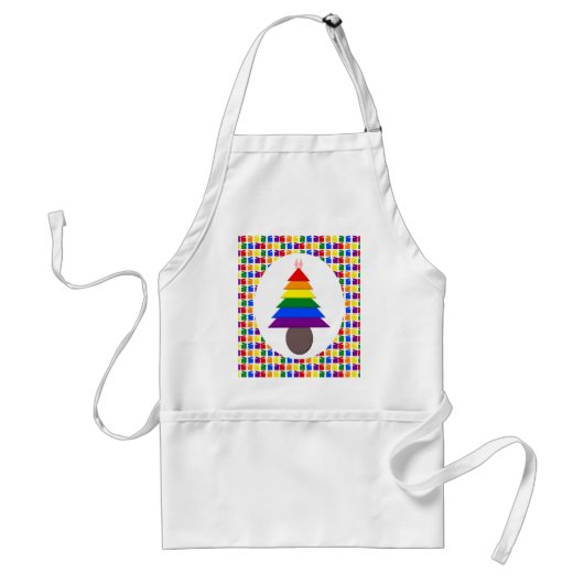 Lesbians Rainbow Weihnachtsbaum und Geschenke Schürze (Vorne)