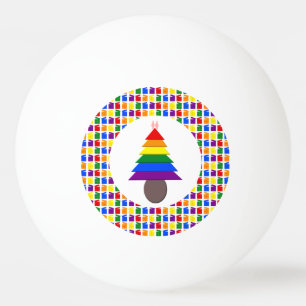Lesbians Rainbow Weihnachtsbaum und Geschenke Tischtennisball