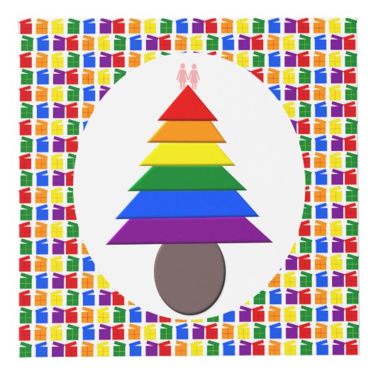 Lesbians Rainbow Weihnachtsbaum und Geschenke Würfel (Vorderseite)
