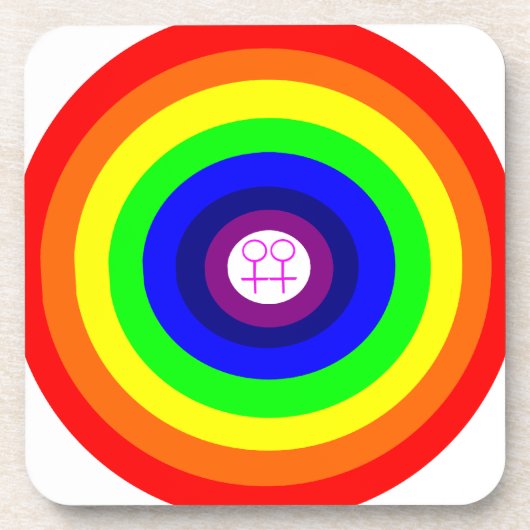 Lesbians Round Rainbow Cork Untersetzer (Vorderseite)