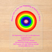 Lesbians Round Rainbow Custom Wedding Acryleinladungen (Vorderseite)