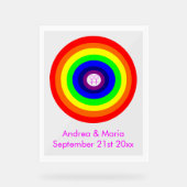 Lesbians Round Rainbow Custom Wedding Acrylschild (Vorderseite)