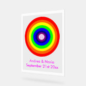 Lesbians Round Rainbow Custom Wedding Acrylschild (Winkel)