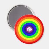 Lesbians Round Rainbow Magnet (Vorderseite/Rückseite)