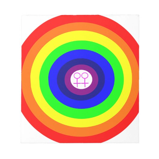 Lesbians Round Rainbow Notepad Notizblock (Vorderseite)