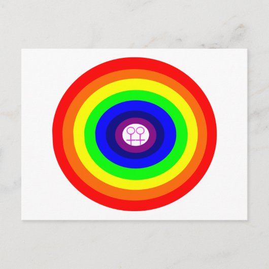 Lesbians Round Rainbow Postcard Postkarte (Vorderseite)