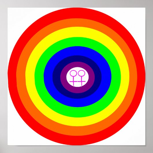 Lesbians Round Rainbow Poster (Vorne)