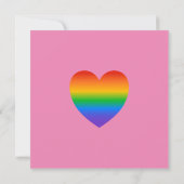 Lesbisch Gay LGBTQ Rainbow Heart Wedding Save The Date (Rückseite)