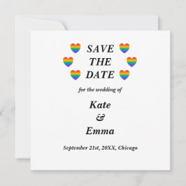 Lesbisch Gay LGBTQ Rainbow Heart Wedding Save The Date