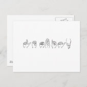 Lesbisch in Gebärdensprache Postkarte (Vorne/Hinten)