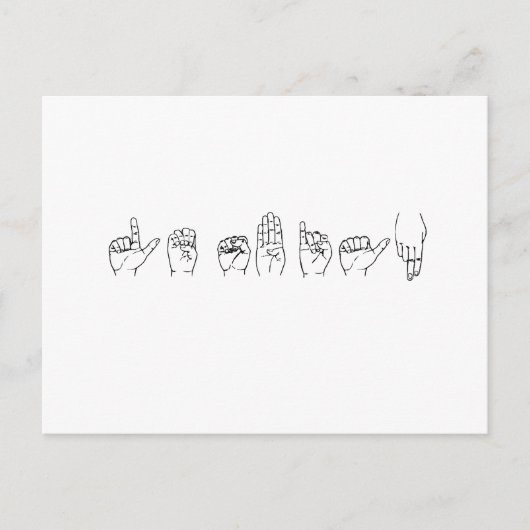 Lesbisch in Gebärdensprache Postkarte (Vorderseite)