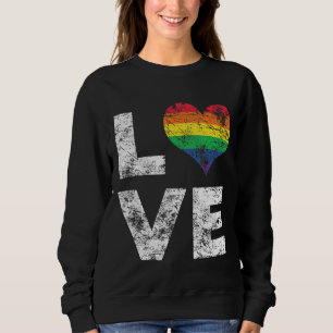 Lesbisch-Lesbische Flagge Vintage Liebe Herzstück Sweatshirt
