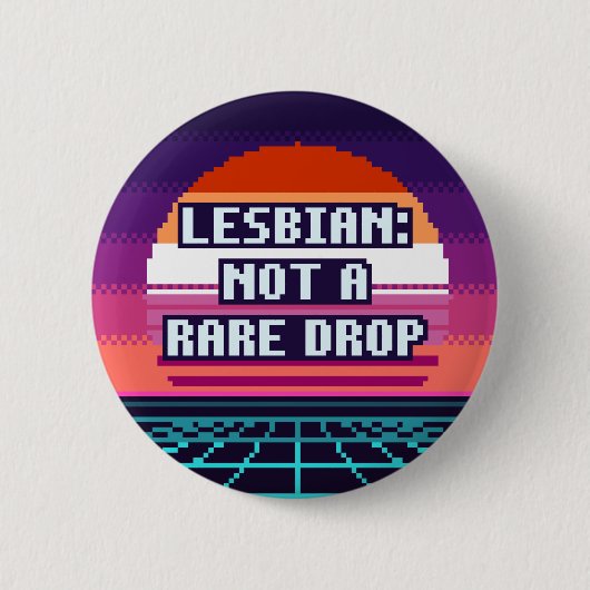 Lesbisch: Nicht ein seltener Drop Pride Pixel Butt Button (Vorderseite)