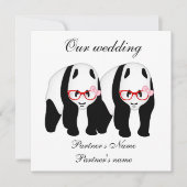 Lesbisch, Pandas Einladung zur Hochzeit (Vorderseite)