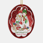 Lesbisch, Tochter, Jurystin, Niedliche Schneemünde Keramik Ornament (Rechts)