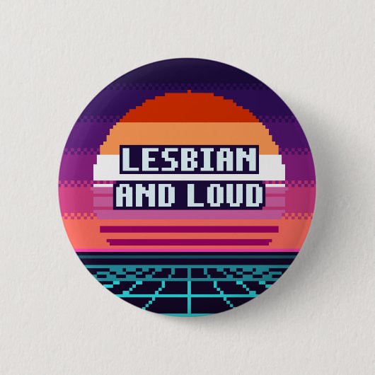 Lesbisch und laut stolz Pixel-Button Button (Vorderseite)
