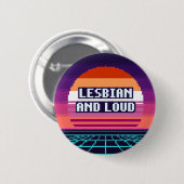Lesbisch und laut stolz Pixel-Button Button (Vorne & Hinten)