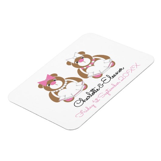 Lesbisch Wedding Teddy Bar Brides Geschenk oder Gu Magnet (Linke Seite)