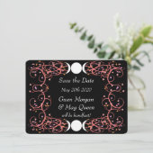 Lesbisch Wiccan Wedding Save the Date Card (Stehend Vorderseite)