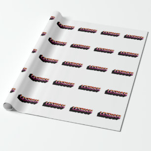 Lesbische 3D-Flagge Geschenkpapier