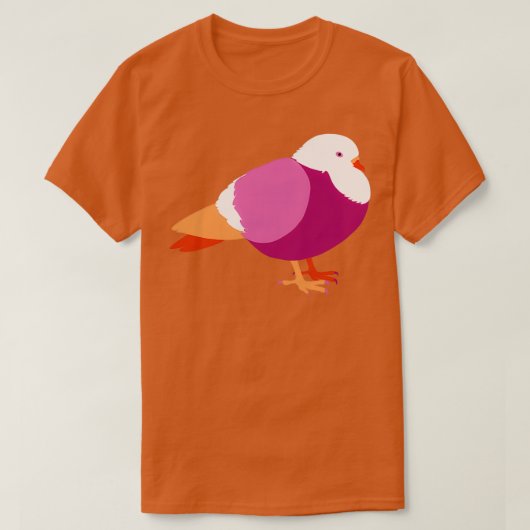 Lesbische Abstrakte Taube T-Shirt (Design vorne)