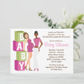 Lesbische Babyparty-Einladung für Mädchen Einladung (Stehend Vorderseite)