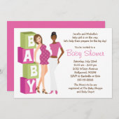 Lesbische Babyparty-Einladung für Mädchen Einladung (Vorne/Hinten)