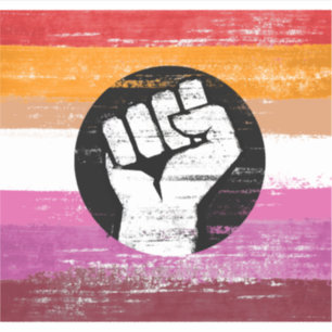 Lesbische bemalte Protestflagge Aufkleber