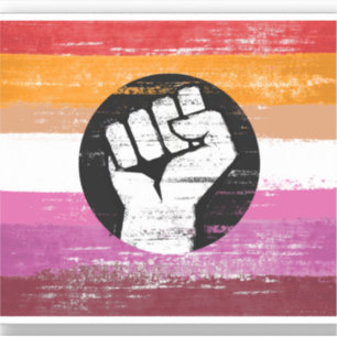 Lesbische bemalte Protestflagge Aufkleber