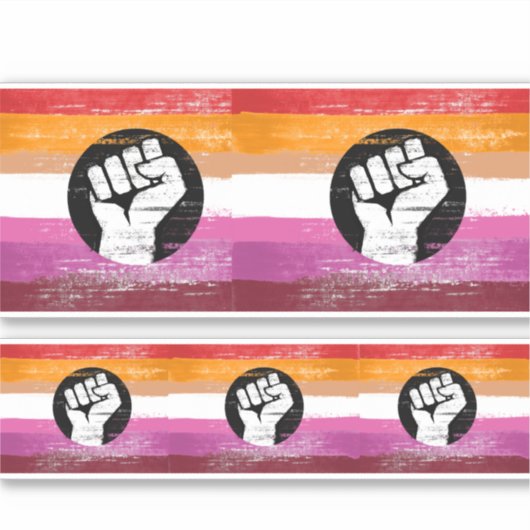 Lesbische bemalte Protestflagge Aufkleber (Vorderseite)