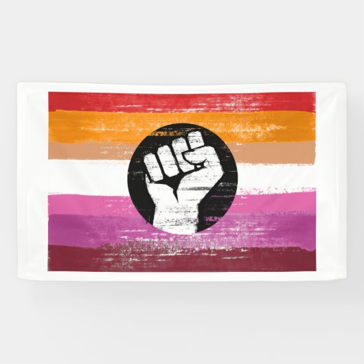 Lesbische bemalte Protestflagge Banner (Horizontal)