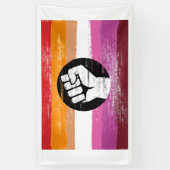 Lesbische bemalte Protestflagge Banner (Vertikal)
