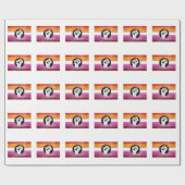 Lesbische bemalte Protestflagge Geschenkpapier (Flach)