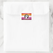Lesbische bemalte Protestflagge Runder Aufkleber (Tasche)