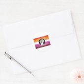 Lesbische bemalte Protestflagge Runder Aufkleber (Umschlag)