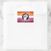 Lesbische bemalte Protestflagge Runder Aufkleber (Tasche)