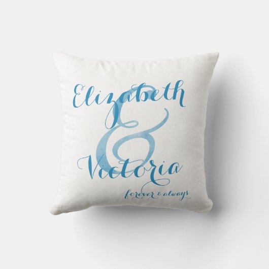 Lesbische Blaue halten mich festes Kissen (Rückseite)