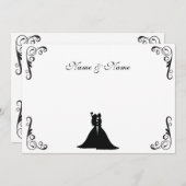 Lesbische Braut und Braut Schwarz-Weiß-Hochzeit Einladung (Vorne/Hinten)