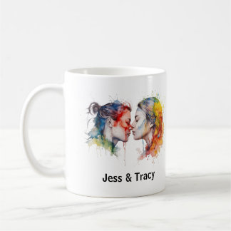 Lesbische Couple Kiss Pride Monatsmonat Tasse, kun Kaffeetasse