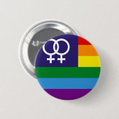Lesbische Double Venus Regenbogen Stolz Button (Vorne & Hinten)