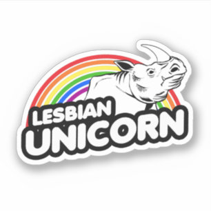 Lesbische Einhorn Regenbogen Aufkleber