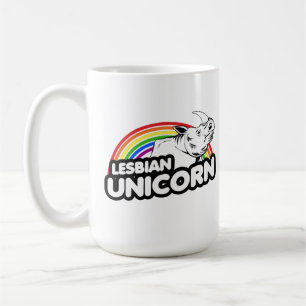 Lesbische Einhorn Regenbogen Kaffeetasse