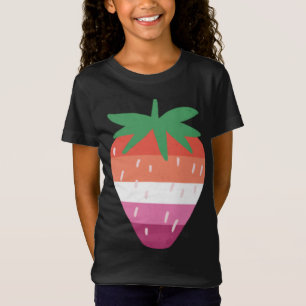 Lesbische Erdbeere LGBTQ Rosa Flagge Cottageco T-Shirt